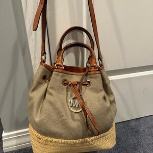 Michael Kors Brown and Tan Shoulder Bag